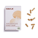 Agaricus Bio Extrakt und Pulver (120 Kapseln)